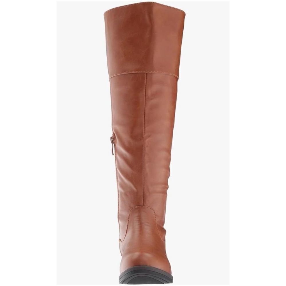 BRINLEY CO.Wide-Calf Knee-High Double-Buckle Riding Faux Leather Boots Size 8 - Picture 3 of 12